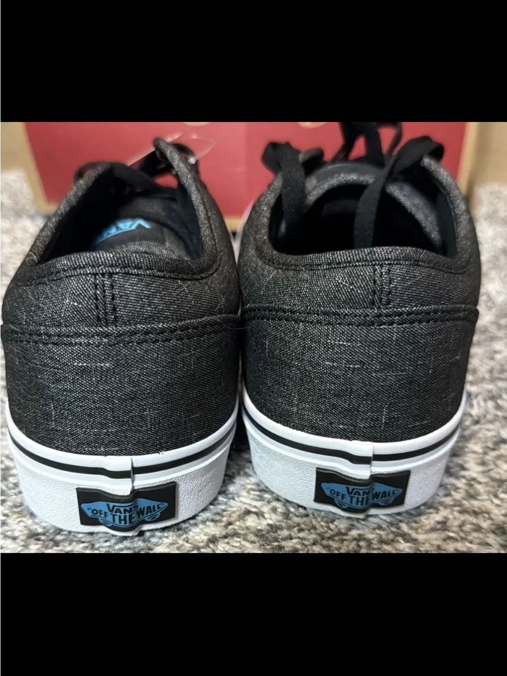 Vans Men’s Black Canvas Low-Top Sneakers with White Sole